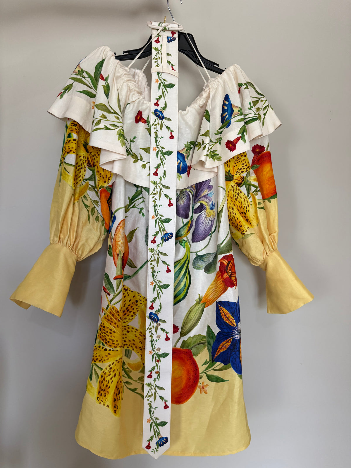 Alemais Floral Puff Shoulder Dress & Belt