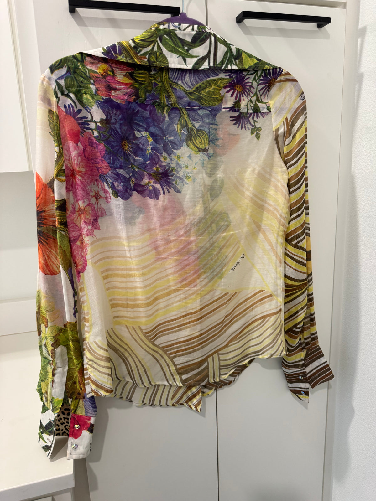 Roberto Cavalli Multicolor Floral Print Blouse