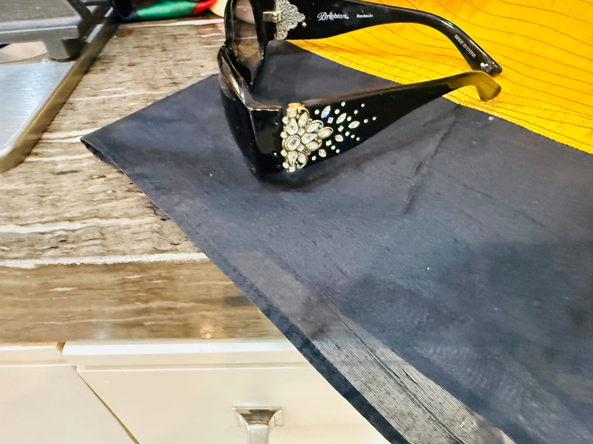 Brighton Black Oval Sunglasses