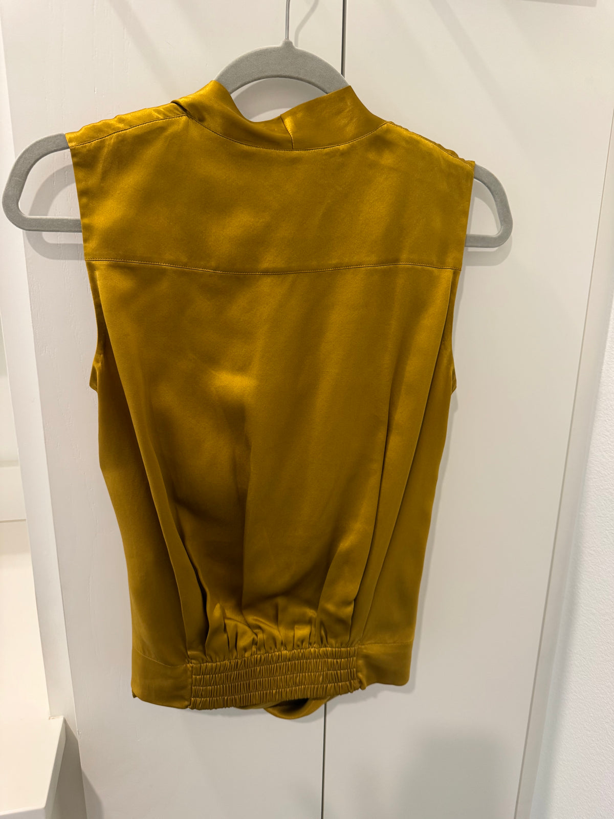 Diane von Furstenberg Gold Draped Sleeveless Blouse