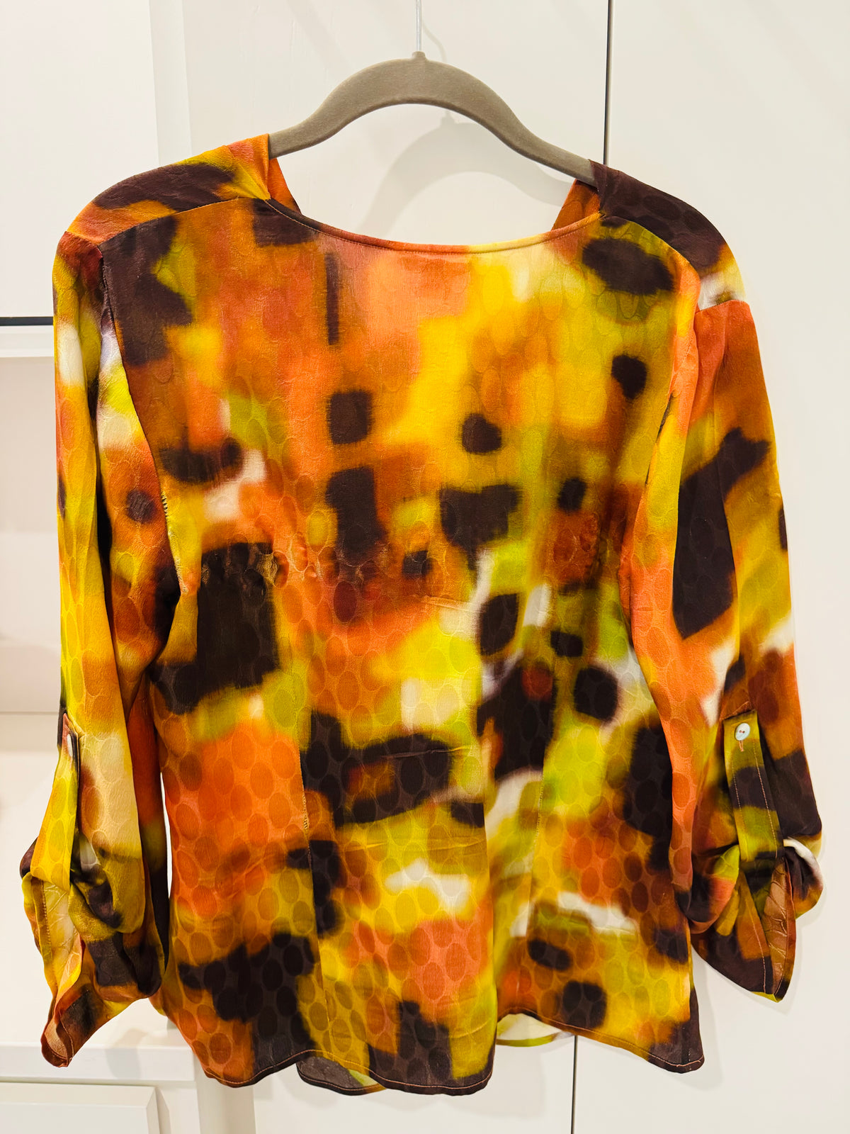 St. John Multicolor Abstract Print Blouse