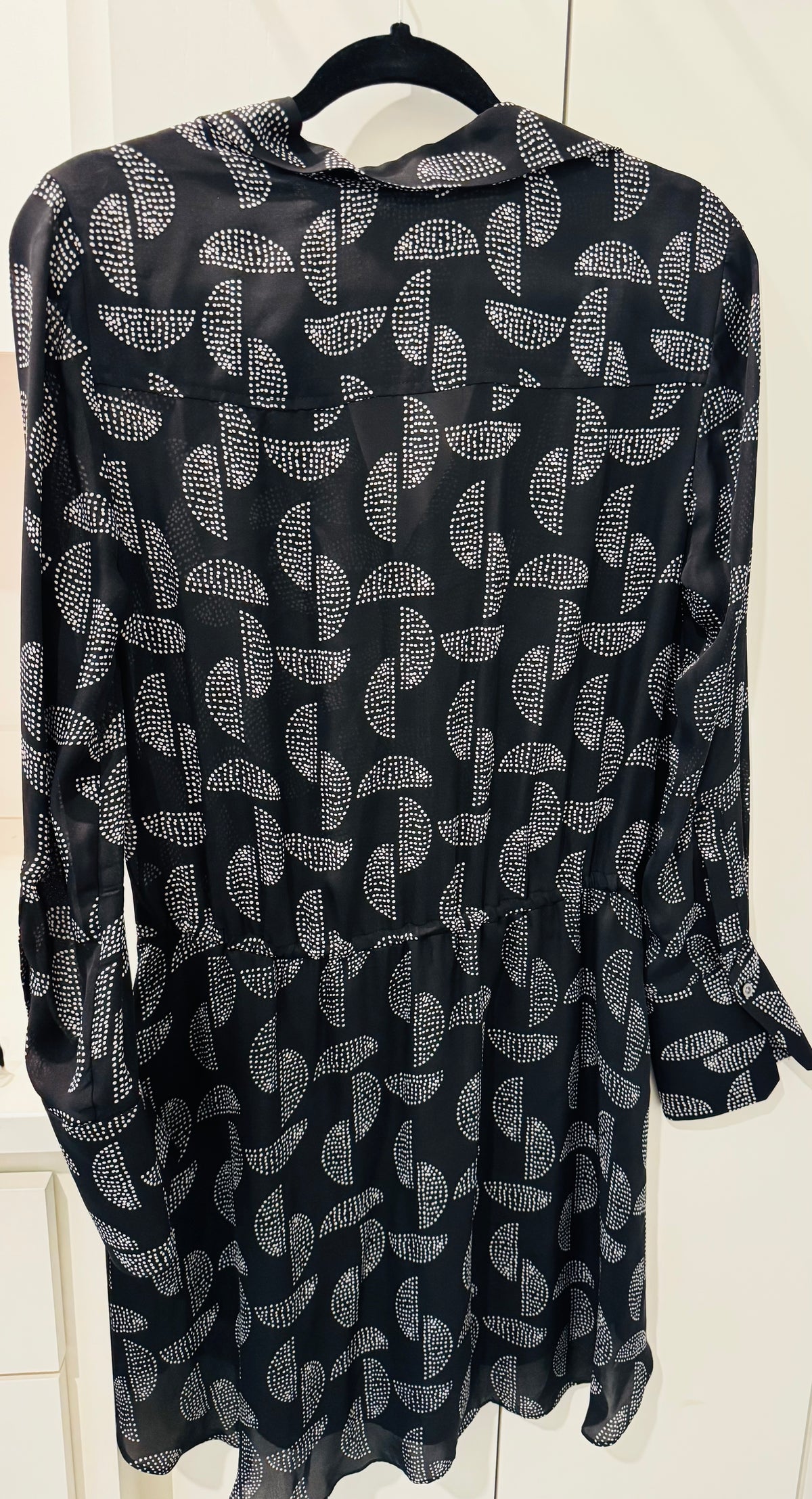 A.L.C. Black White Leaf Print Dress