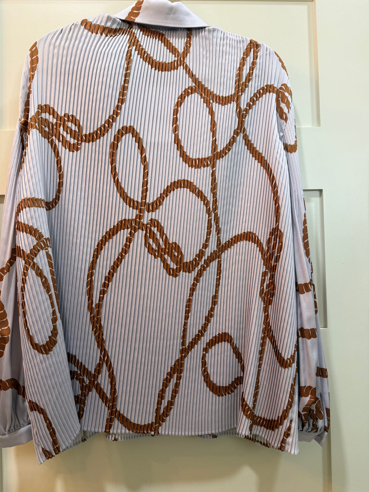 Lafayette 148 Chain Print Pleated Blouse