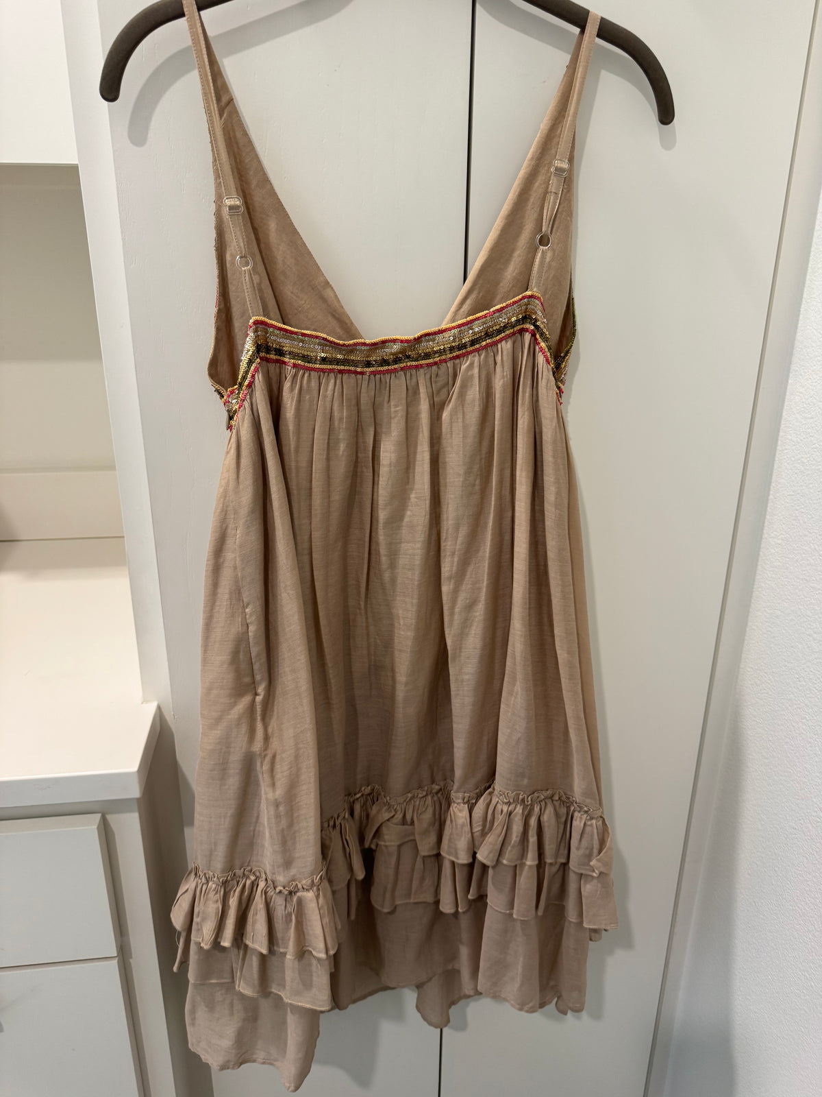 Simone Barberie Beaded Embroidered Tank Dress