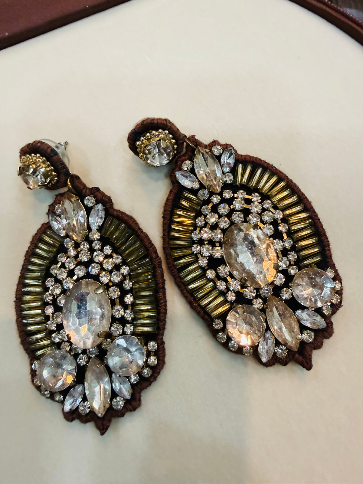 Crystal Embellished Statement Earrings