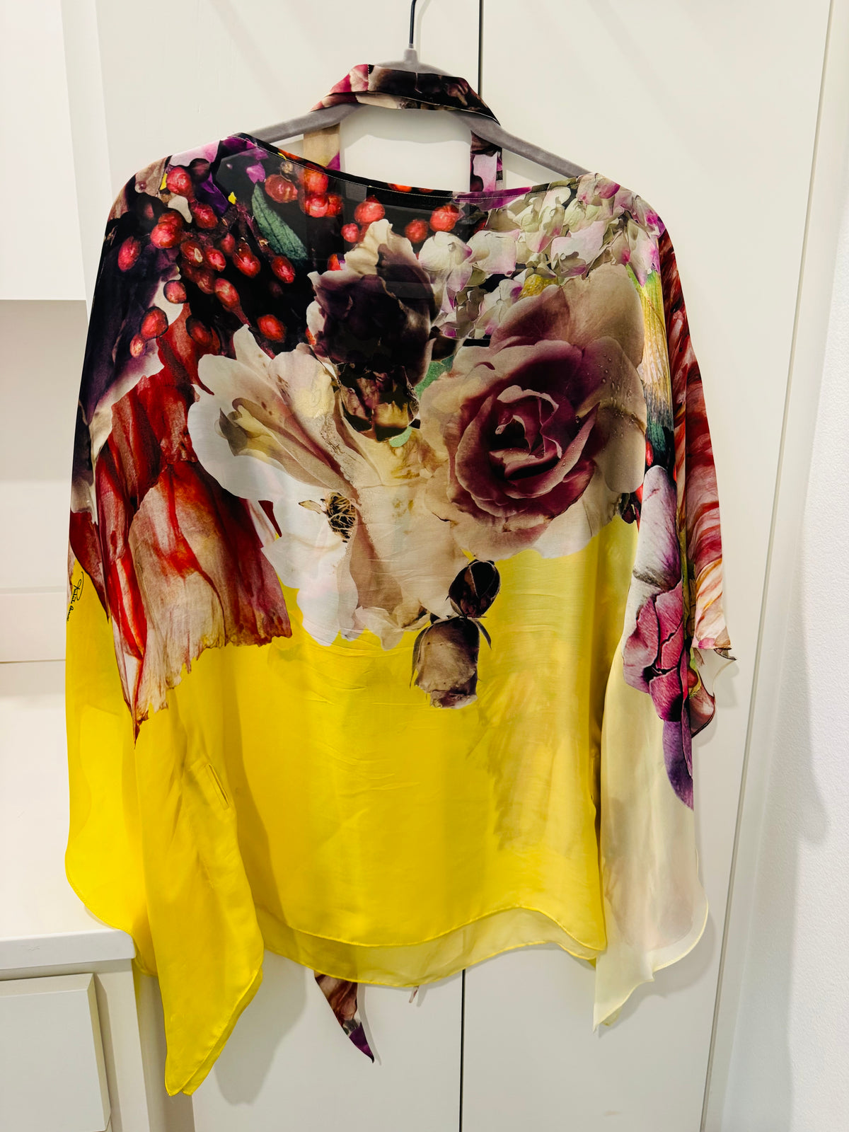 Roberto Cavalli Floral Print Silk Scarf Blouse
