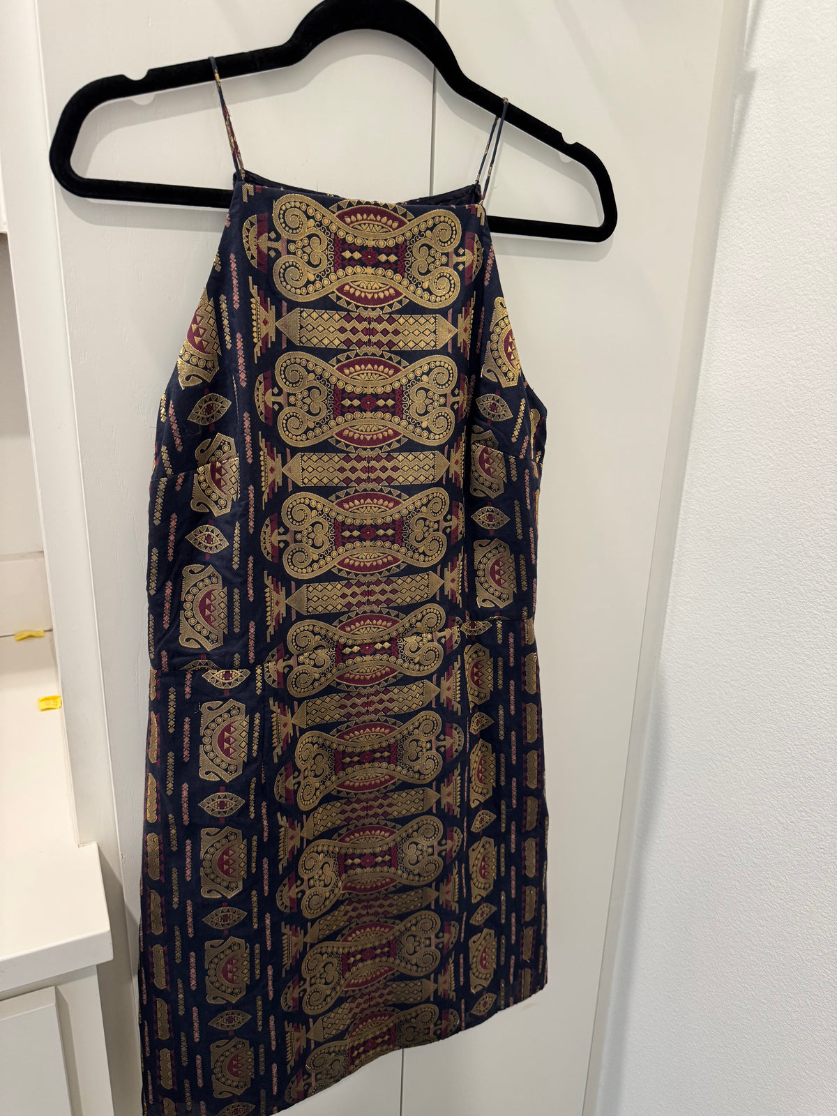 Tory Burch Navy Ornate Pattern Camisole Dress
