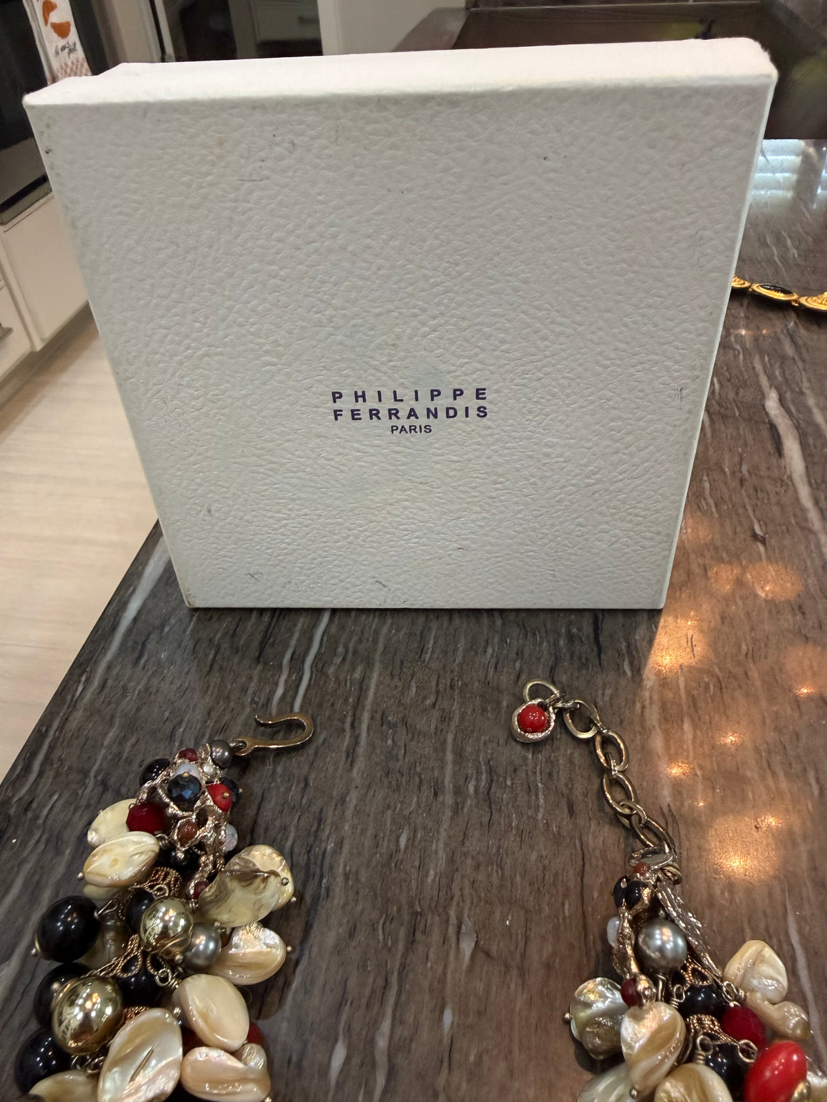 Philippe Ferrandis Multi-Charm Beaded Statement Necklace