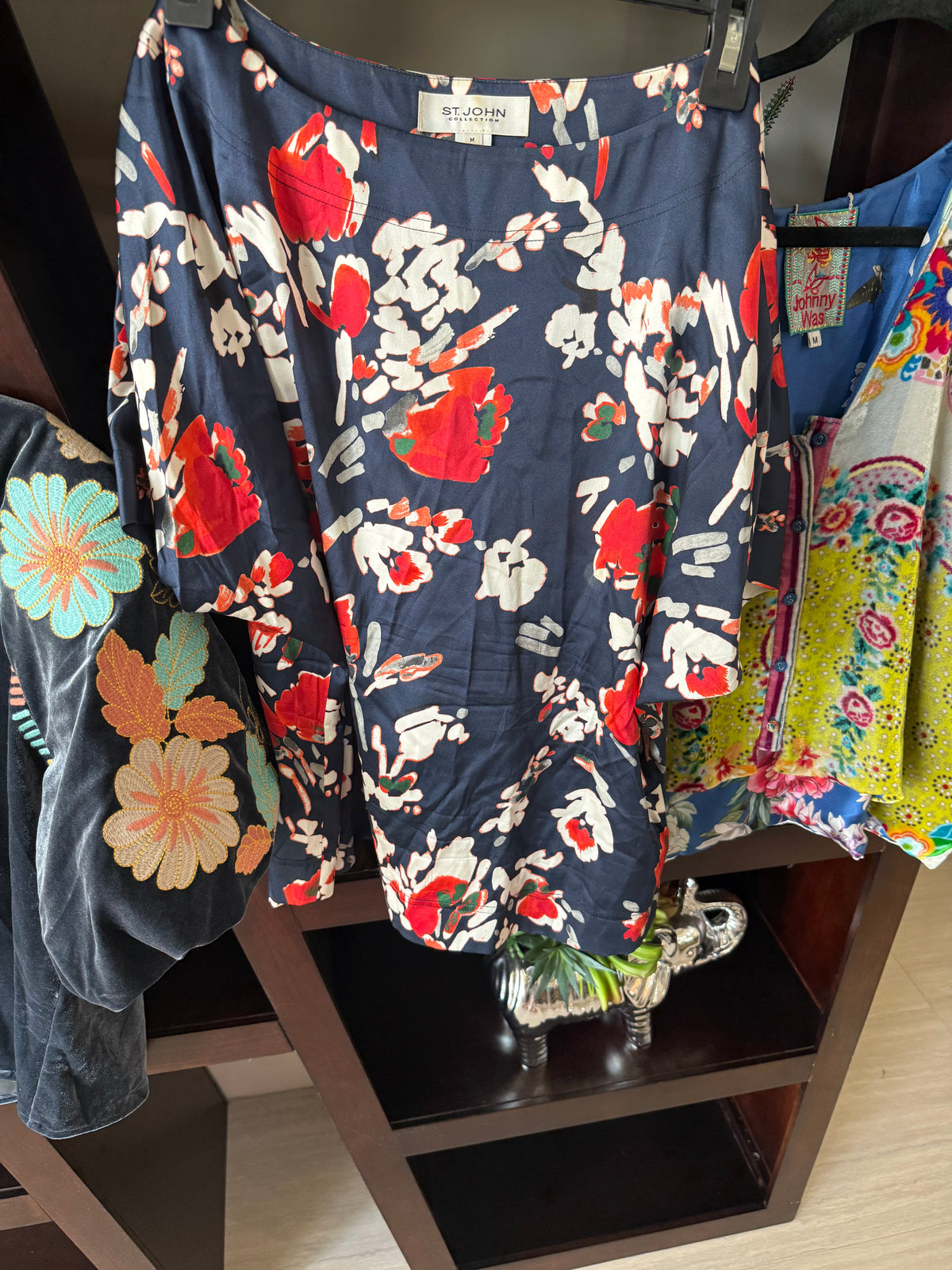 St. John Floral Print Blouse