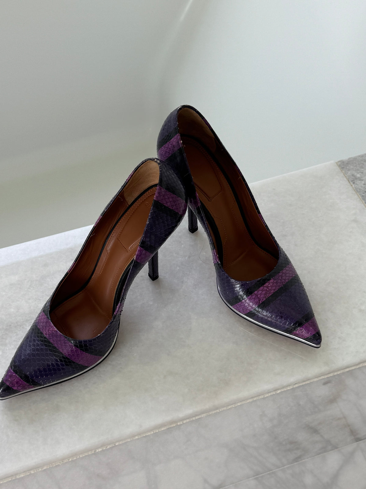 Givenchy Vintage Python Print Pointed Toe Pumps