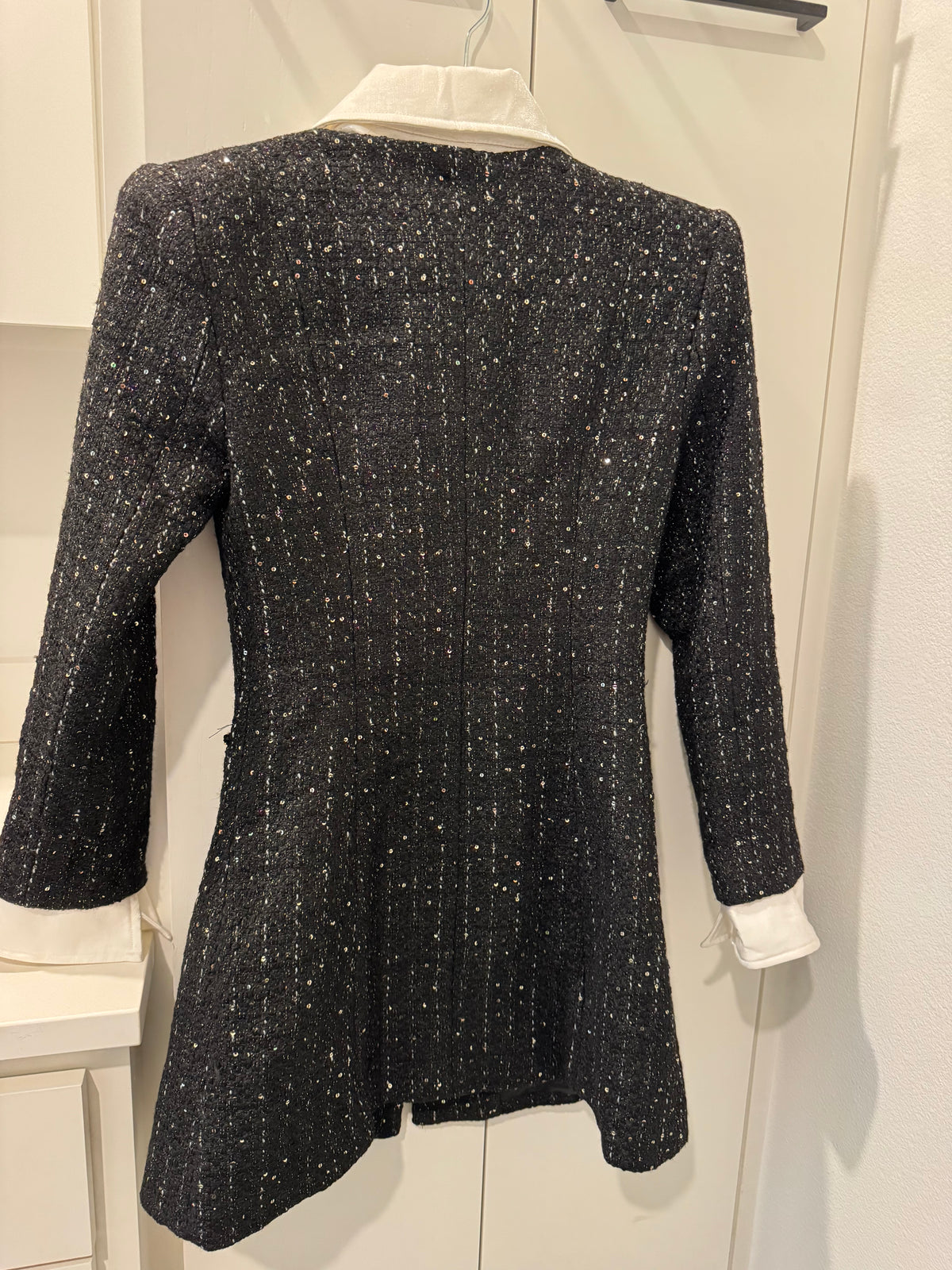Miss Rosier Black Sparkle Tweed Dress