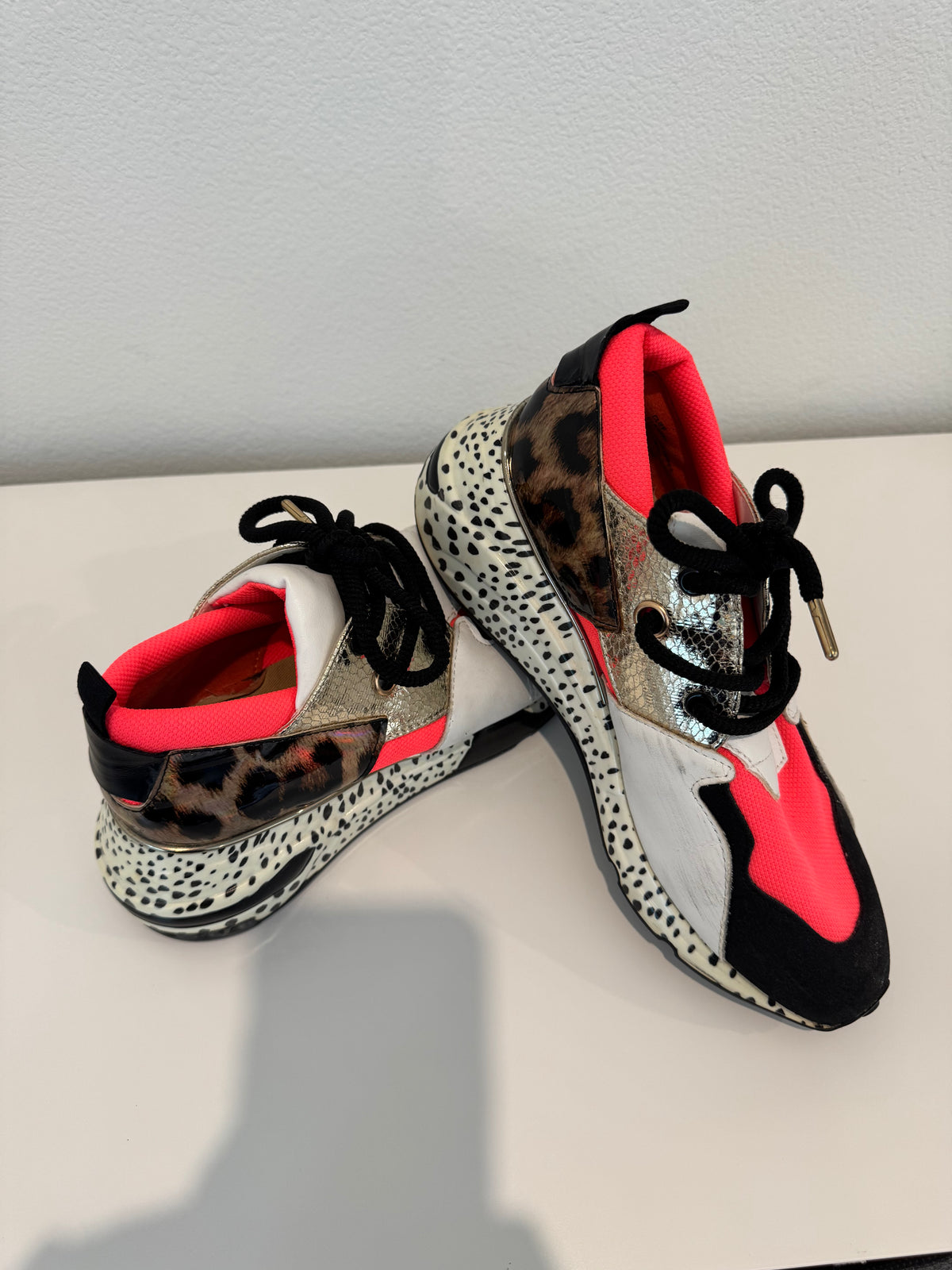Steve Madden Mixed Print Lace-Up Sneaker