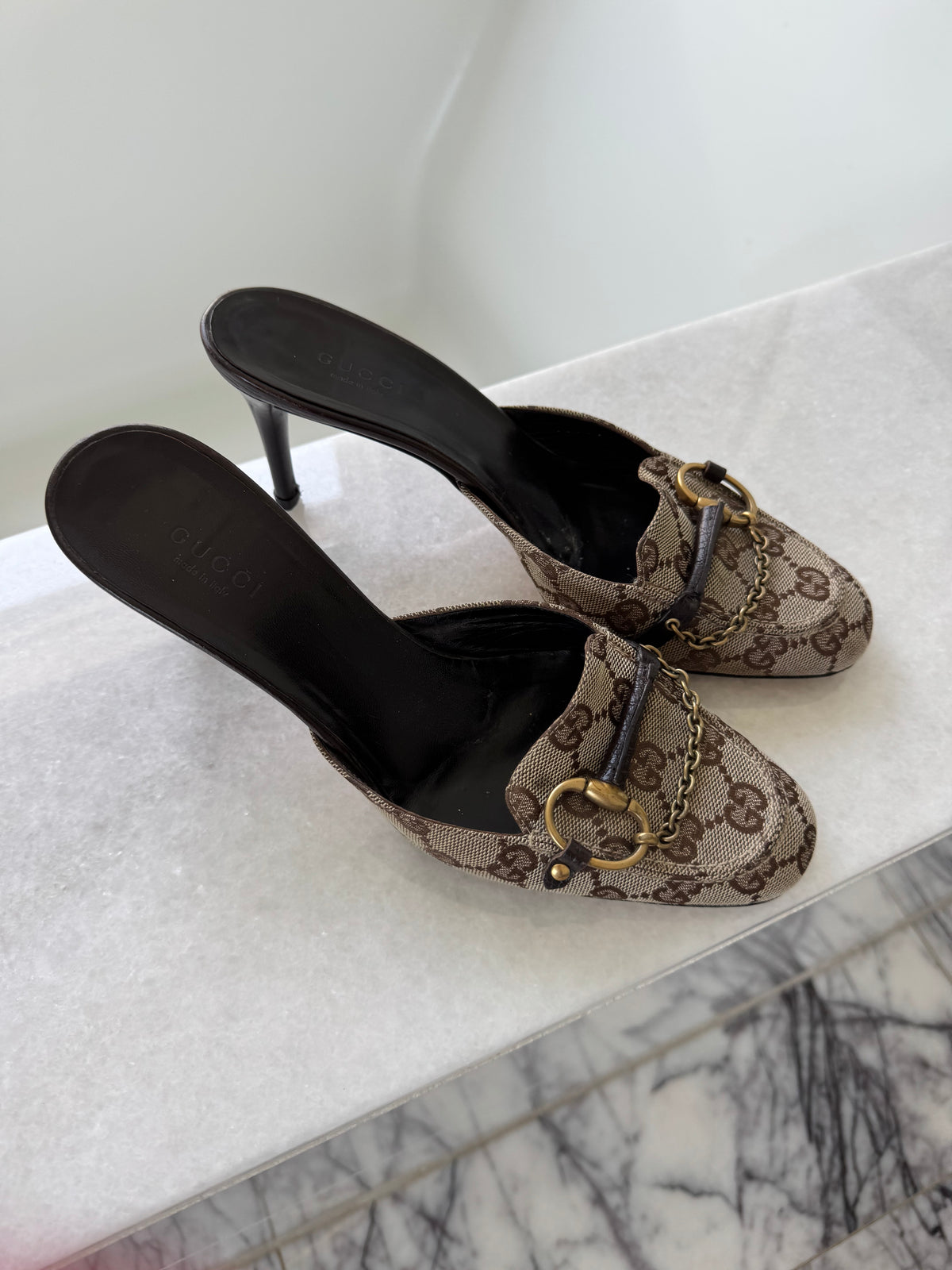 Gucci GG Monogram Mule Heels