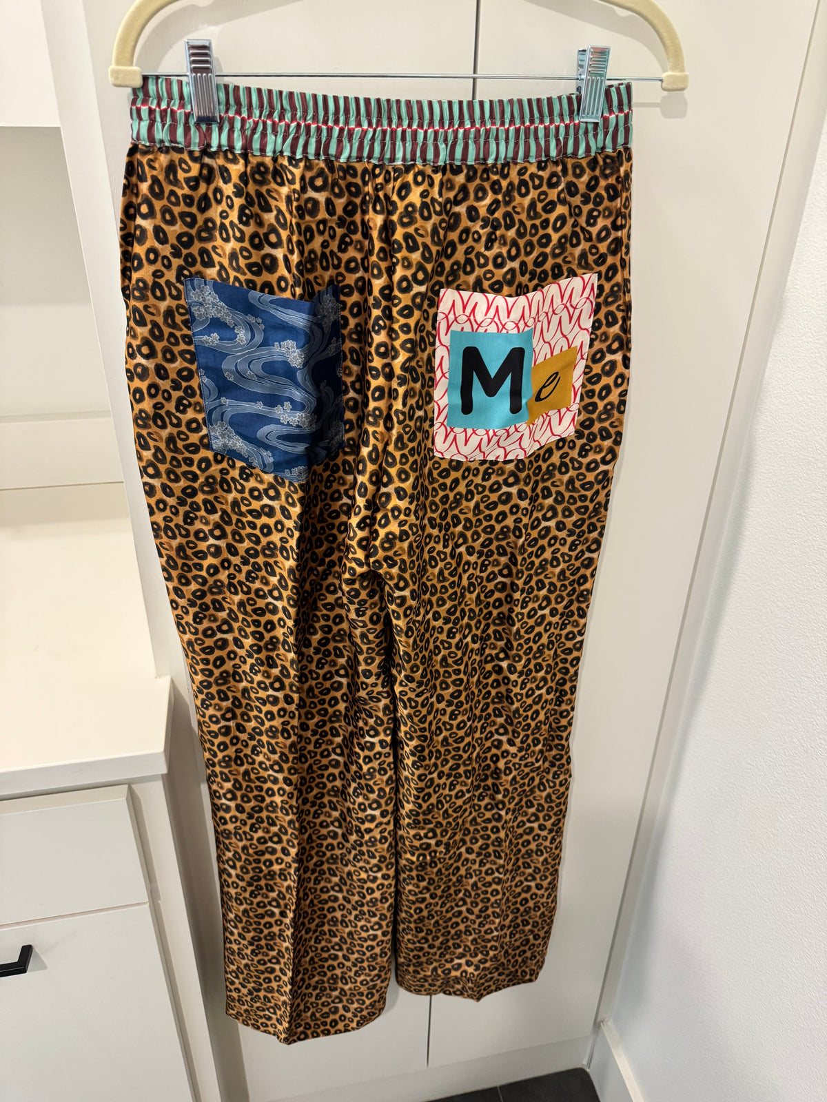 Me369 Animal Print Floral Patchwork Pants