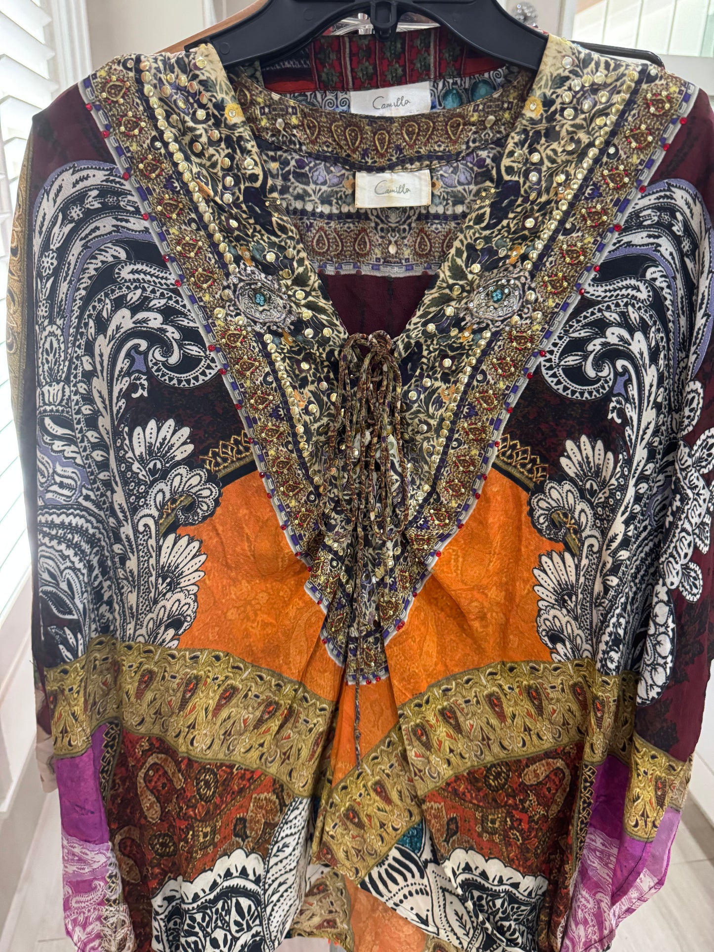 Camilla Mixed Pattern Ornate Blouse