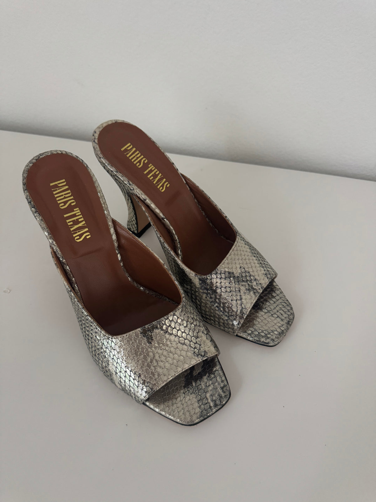 Paris Texas (Italy) Silver Sequin Slide Mules