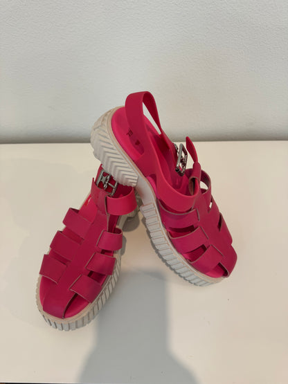 Sorel Pink Platform Buckle Sandals